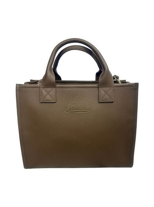 borsa donna vanity large in pelle martellata marrone MC2 Saint Barth | VANITY BAG LARGE-GRAIN LEATHER SB18